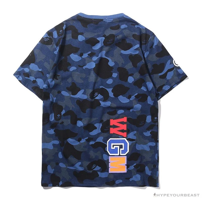 Hypeyourbeast BAPE Camouflage Shark Head Classic Cotton Short Sleeve Tee Shirt 'BLUE' Clothes 2 Hypeyourbeast BAPE Camouflage Shark Head Classic Cotton Short Sleeve Tee Shirt 'BLUE' Clothes