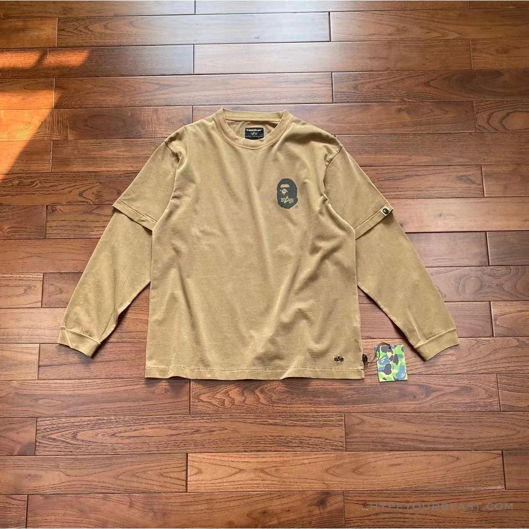 HypeYourBeast Bape Long Sleeve Tee Shirt Brown 2 HypeYourBeast Bape Long Sleeve Tee Shirt Brown