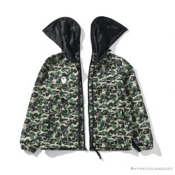 Hypeyourbeast BAPE X FCRB Joint Double Zip Camouflage Hoodie 'GREEN'