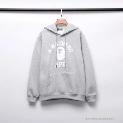 Hypeyourbeast Clothes BAPE X Bathing Ape Head Hoodie 'GREY'