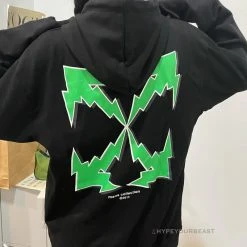 HypeYourBeast Hoodies & Jackets Off-White Green Hoodie - Black