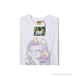 Hypeyourbeast Clothes BAPE Great Ape Head Symphony Lightning Tee Shirt 'WHITE'