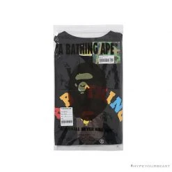 Hypeyourbeast BAPE Little Ape Head Colorful Classic Tee Shirt 'BLACK' Clothes