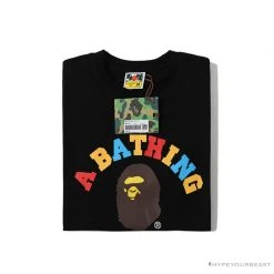 Hypeyourbeast BAPE Little Ape Head Colorful Classic Tee Shirt 'BLACK' Clothes