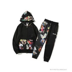 Hypeyourbeast BAPE Badge LOGO Sticker Style Stitching Pants