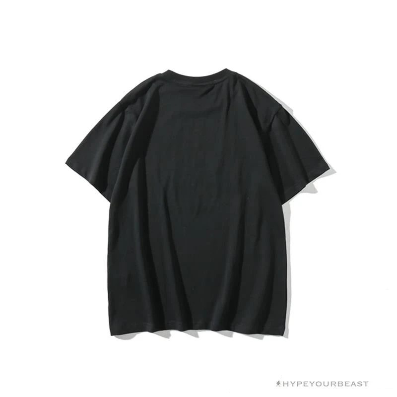 Hypeyourbeast BAPE Messy Letters Upside Down Little Ape Head Tee Shirt 'BLACK' 2 Hypeyourbeast BAPE Messy Letters Upside Down Little Ape Head Tee Shirt 'BLACK'