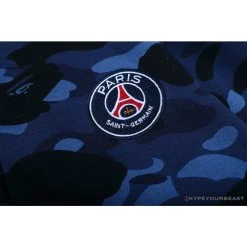 Hypeyourbeast BAPE X PSG Paris Saint-Germain Camouflage Blue Hoodie Clothes