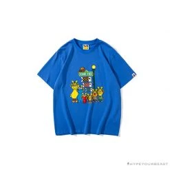 Hypeyourbeast BAPE Baby Milo Sesame Street Carp Streamer Tee Shirt 'BLUE'