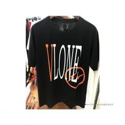 HypeYourBeast T-Shirts Vlone Orange And Black Tee Shirt