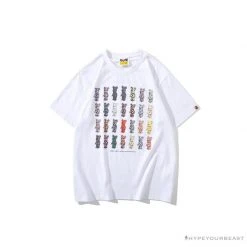 Hypeyourbeast Clothes BAPE Violent Bear Collaboration 28th Anniversary Camouflage Tee Shirt 'WHITE'