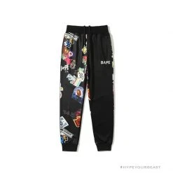 Hypeyourbeast BAPE Badge LOGO Sticker Style Stitching Pants