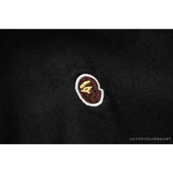 Hypeyourbeast Clothes BAPE Classic Embroidered Logo Ape Head Tee Shirt 'BLACK'