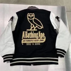 Hypeyourbeast BAPE OVO Patchwork Baseball Owl Jacket Clothes