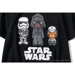 Hypeyourbeast BAPE X Star Wars Collaboration Black Warrior Tee Shirt 'BLACK'