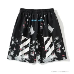 Hypeyourbeast Pants OFF-WHITE Hot Starry Sky Fireworks Shorts 'BLACK'