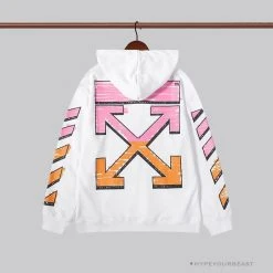 Hypeyourbeast Hoodies & Jackets OFF-WHITE Pink Orange Arrow Hoodie 'WHITE'