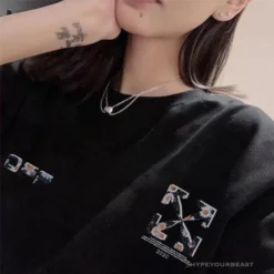 Hypeyourbeast T-Shirts OFF-WHITE Daisy Graffiti Arrow Conley Tee Shirt 'BLACK'