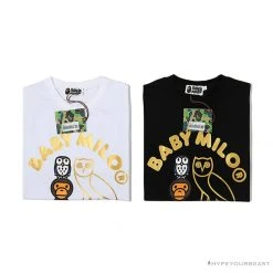 Hypeyourbeast BAPE Baby Milo Owl Bronzing Tee Shirt 'WHITE' Clothes