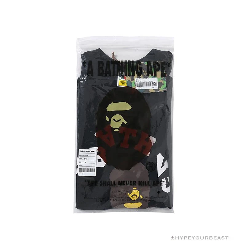 Hypeyourbeast BAPE Messy Letters Upside Down Little Ape Head Tee Shirt 'BLACK' 11 Hypeyourbeast BAPE Messy Letters Upside Down Little Ape Head Tee Shirt 'BLACK'