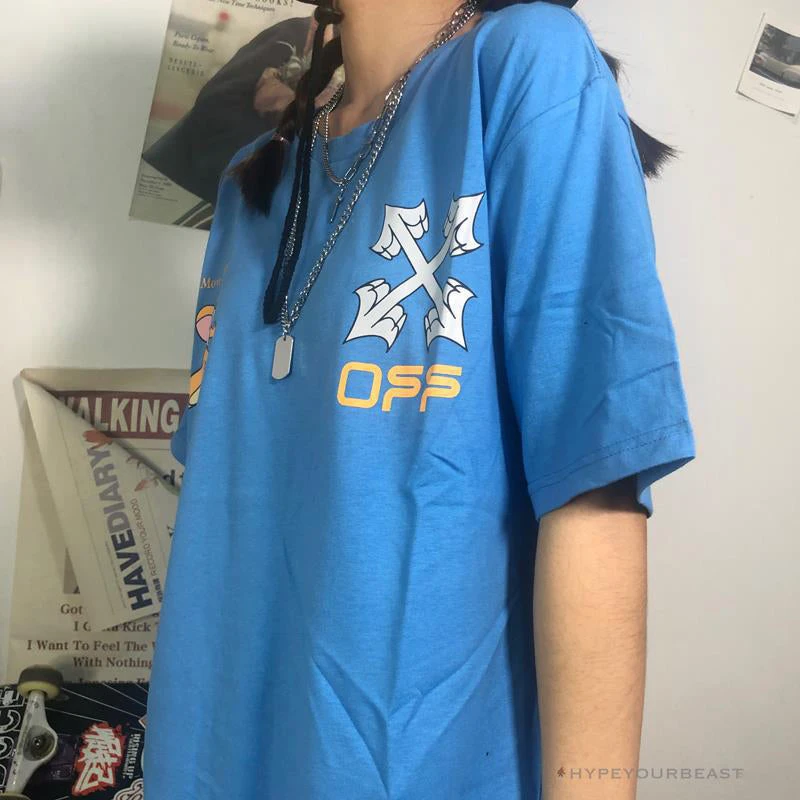 Hypeyourbeast OFF-WHITE Jerry Move Faster Tee Shirt 'BLUE' 18 Hypeyourbeast OFF-WHITE Jerry Move Faster Tee Shirt 'BLUE'