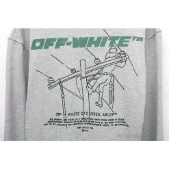 Hypeyourbeast Hoodies & Jackets OFF-WHITE Hand-Painted Utility Pole Worker Hoodie 'GREY'