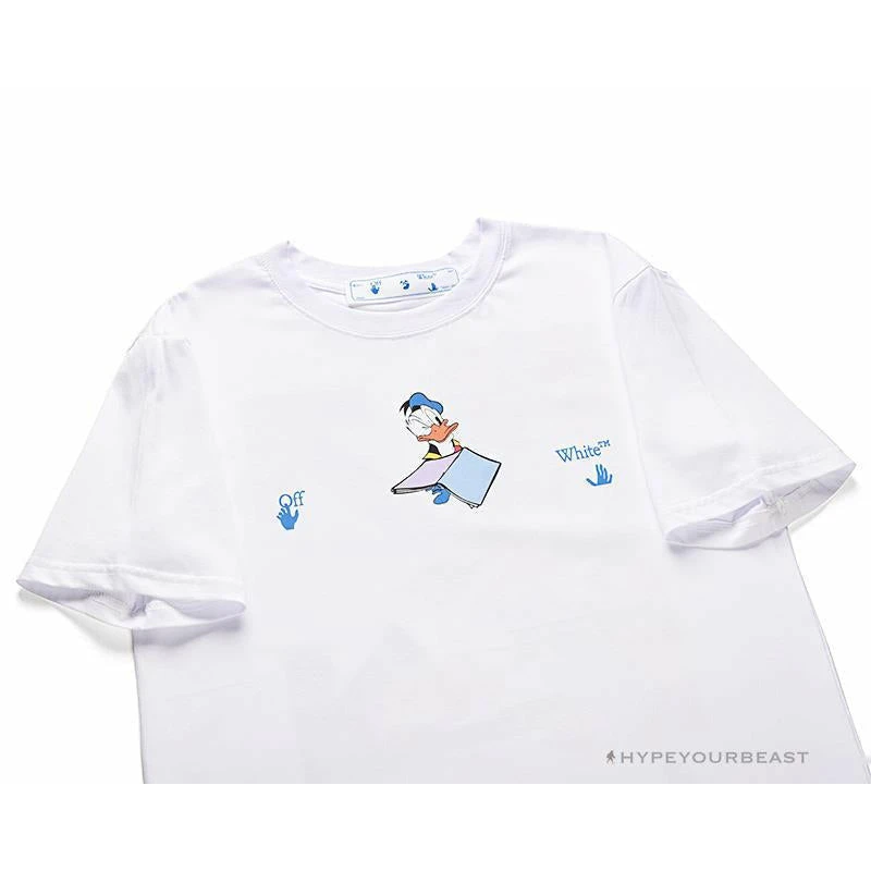 Hypeyourbeast OFF-WHITE Summer Donald Duck Print Tee Shirt 'WHITE' 3 Hypeyourbeast OFF-WHITE Summer Donald Duck Print Tee Shirt 'WHITE'