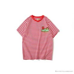 Hypeyourbeast BAPE Baby Milo Sesame Street Striped Tee Shirt 'RED'