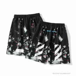 Hypeyourbeast Pants OFF-WHITE Hot Starry Sky Fireworks Shorts 'BLACK'