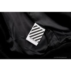 Hypeyourbeast OFF-WHITE 20FW New Logo Hooded Leather Jacket Black Hoodies & Jackets