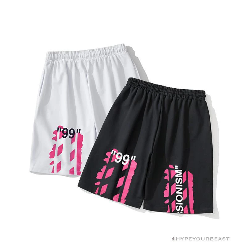 Hypeyourbeast OFF-WHITE 99 X Pink Arrow Shorts 'WHITE' Pants 13 Hypeyourbeast OFF-WHITE 99 X Pink Arrow Shorts 'WHITE' Pants