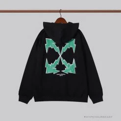 Hypeyourbeast Hoodies & Jackets OFF-WHITE Green Arrow Hoodie 'BLACK'