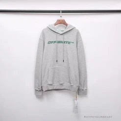 Hypeyourbeast Hoodies & Jackets OFF-WHITE Hand-Painted Utility Pole Worker Hoodie 'GREY'
