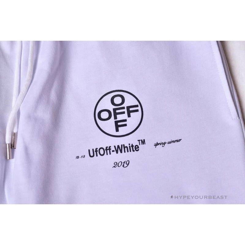 Hypeyourbeast OFF-WHITE 99 X Pink Arrow Shorts 'WHITE' Pants 4 Hypeyourbeast OFF-WHITE 99 X Pink Arrow Shorts 'WHITE' Pants