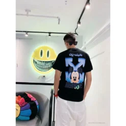 Hypeyourbeast OFF-WHITE Disney Spring X Summer Mickey Arrow Tee Shirt 'BLACK' T-Shirts