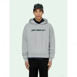 Hypeyourbeast Hoodies & Jackets OFF-WHITE Hand-Painted Utility Pole Worker Hoodie 'GREY'