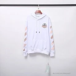Hypeyourbeast OFF-WHITE Rubber Strip Arrow Hoodie 'WHITE' Hoodies & Jackets