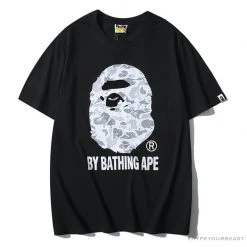 Hypeyourbeast Clothes BAPE Starry Sky Camouflage Luminous Great Ape Man Head Tee Shirt 'BLACK'