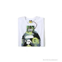 Hypeyourbeast BAPE Green Ape Head Blue Storm Tee Shirt 'WHITE' Clothes