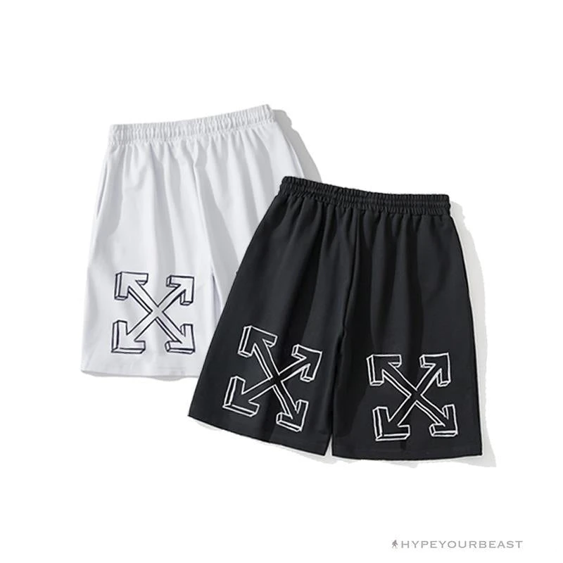 Hypeyourbeast OFF-WHITE Dimensional Sketch Shorts 'WHITE' Pants 7 Hypeyourbeast OFF-WHITE Dimensional Sketch Shorts 'WHITE' Pants