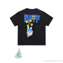 Hypeyourbeast OFF-WHITE Doraemon Stereo Arrow Tee Shirt BLACK T-Shirts