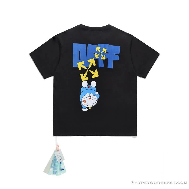 Hypeyourbeast OFF-WHITE Doraemon Stereo Arrow Tee Shirt BLACK T-Shirts 2 Hypeyourbeast OFF-WHITE Doraemon Stereo Arrow Tee Shirt BLACK T-Shirts