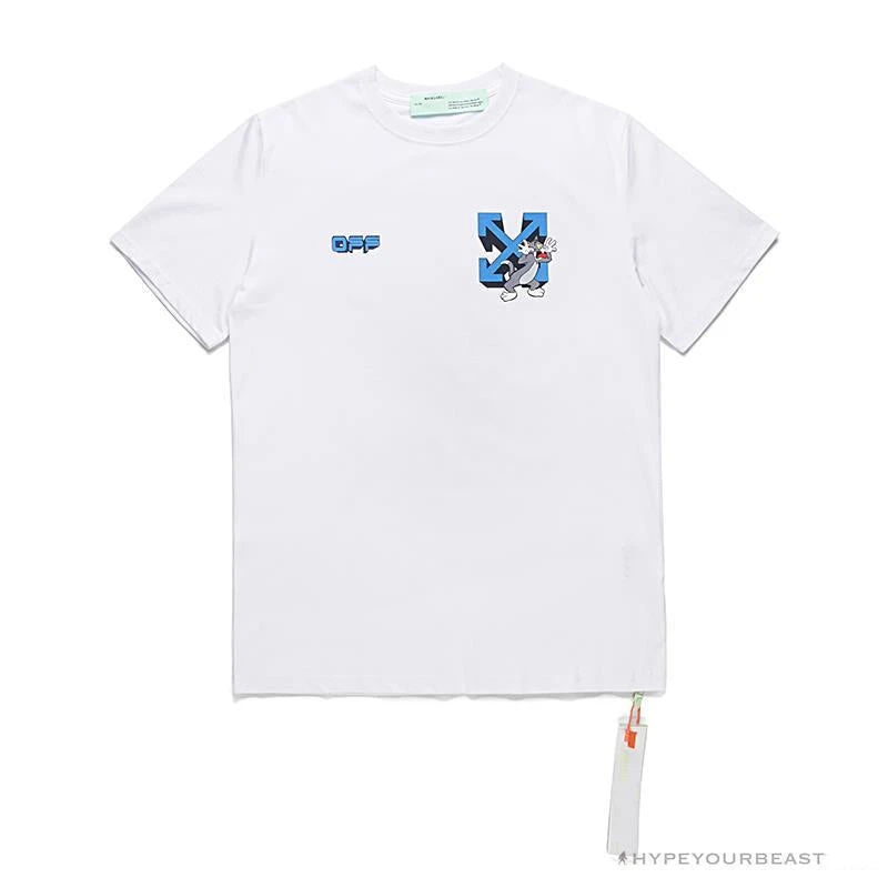 Hypeyourbeast OFF-WHITE Tom And Jerry Loose Tee Shirt 'WHITE' T-Shirts 1 Hypeyourbeast OFF-WHITE Tom And Jerry Loose Tee Shirt 'WHITE' T-Shirts