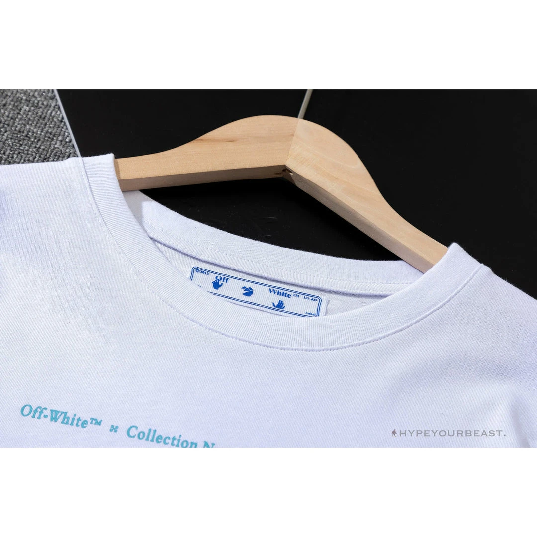 Hypeyourbeast OFF-WHITE Light Blue Marker Draw Pattern Tee Shirt 'WHITE' 1 Hypeyourbeast OFF-WHITE Light Blue Marker Draw Pattern Tee Shirt 'WHITE'