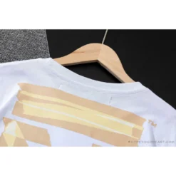 Hypeyourbeast T-Shirts OFF-WHITE Classic Cross Yellow Arrow Tape Tee Shirt 'WHITE'