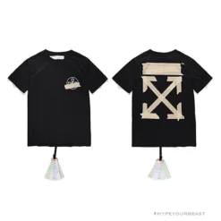 Hypeyourbeast OFF-WHITE Explosive Strip Basic Arrow Tee Shirt 'BLACK' 6 Hypeyourbeast OFF-WHITE Explosive Strip Basic Arrow Tee Shirt 'BLACK'