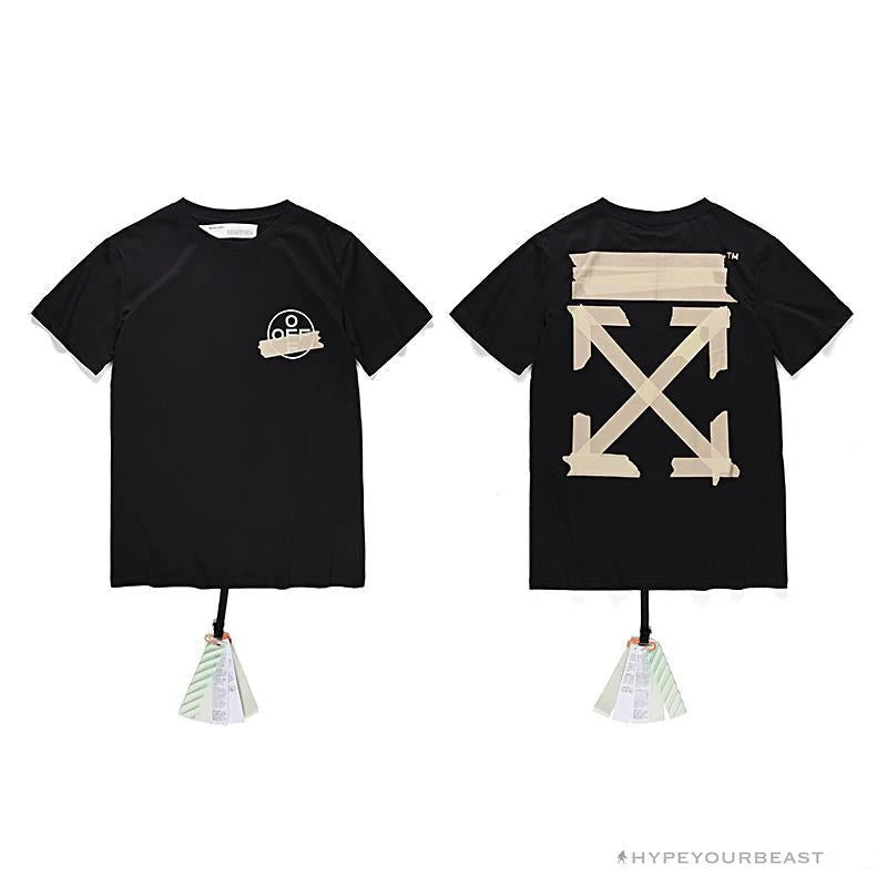 Hypeyourbeast OFF-WHITE Explosive Strip Basic Arrow Tee Shirt 'BLACK' 3 Hypeyourbeast OFF-WHITE Explosive Strip Basic Arrow Tee Shirt 'BLACK'