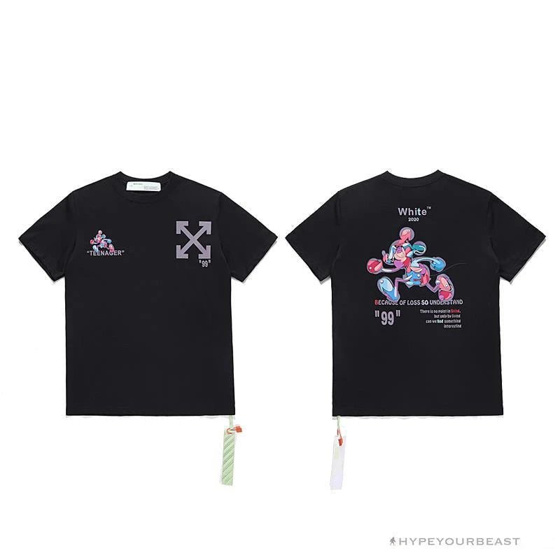 Hypeyourbeast T-Shirts OFF-WHITE Joint Running Mickey Mouse Arrow Tee Shirt 'BLACK' 3 Hypeyourbeast T-Shirts OFF-WHITE Joint Running Mickey Mouse Arrow Tee Shirt 'BLACK'
