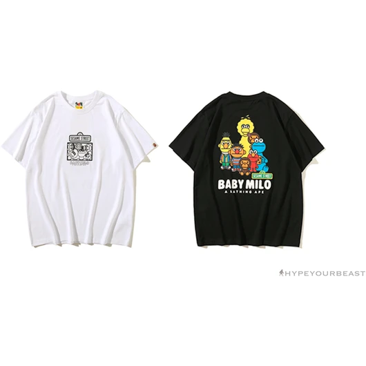 Hypeyourbeast BAPE Baby Milo Sesame Street Plain Tee Shirt 'WHITE' Clothes 5 Hypeyourbeast BAPE Baby Milo Sesame Street Plain Tee Shirt 'WHITE' Clothes
