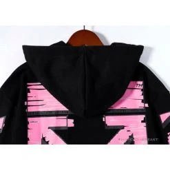 Hypeyourbeast OFF-WHITE Pink Orange Arrow Hoodie 'BLACK' Hoodies & Jackets