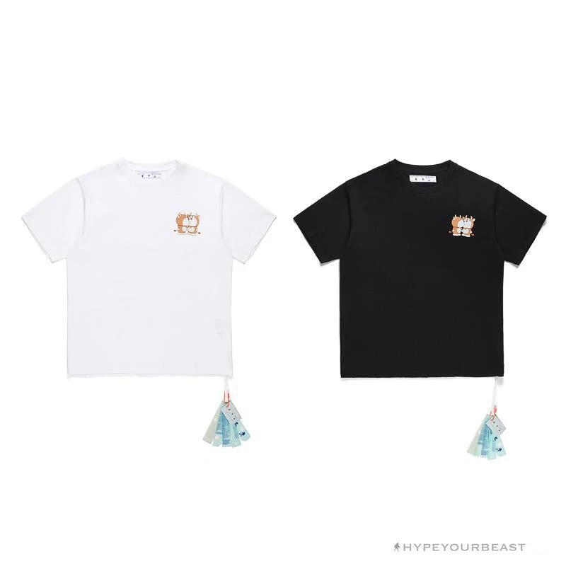 Hypeyourbeast OFF-WHITE Year Of The Ox Doraemon Arrow Tee Shirt 'WHITE' 3 Hypeyourbeast OFF-WHITE Year Of The Ox Doraemon Arrow Tee Shirt 'WHITE'